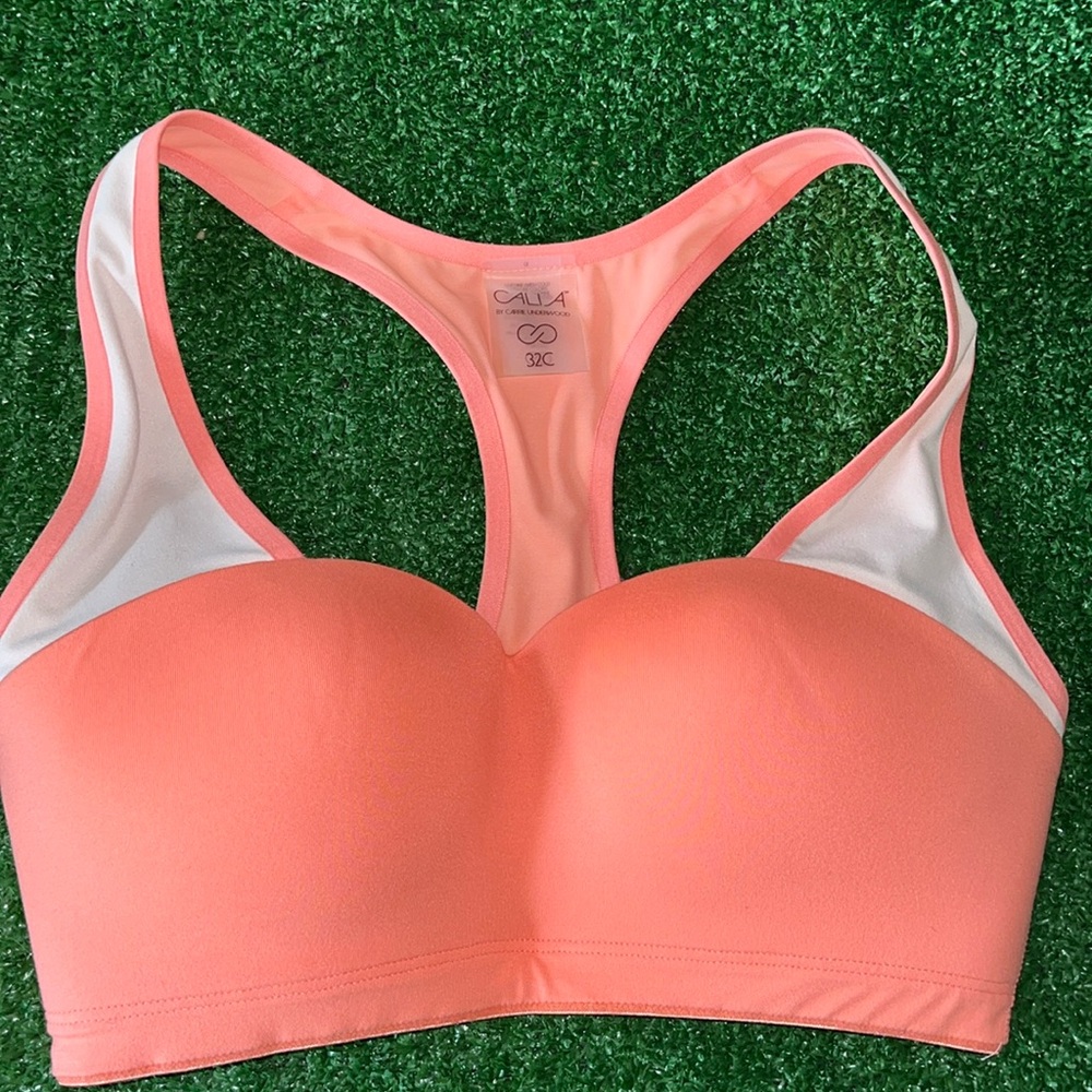CALIA Racerback Sports Bra size 32C Peach Padded